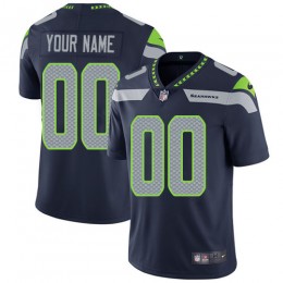 Seattle Seahawks Customized Steel Blue Team Color Stitched Vapor Untouchable Limited Men's NFL Jersey