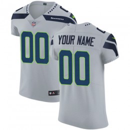 Seattle Seahawks Customized Grey Alternate Stitched Vapor Untouchable Elite Men's NFL Jersey