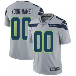Seattle Seahawks Customized Grey Alternate Stitched Vapor Untouchable Limited Men's NFL Jersey