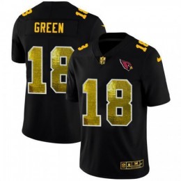 Arizona Arizona Cardinals #18 A.J. Green Men's Black Golden Sequin Vapor Limited NFL Jersey