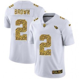 Arizona Cardinals #2 Marquise Brown Men's Flocked Leopard Print Vapor Limited NFL Jersey White