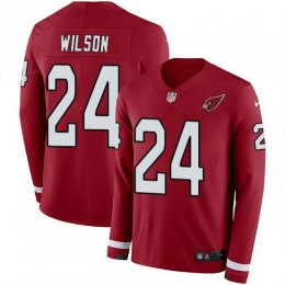 Arizona Cardinals #24 Adrian Wilson Red Team Color Men's Stitched NFL Limited Therma Long Sleeve Jersey