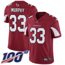 Arizona Cardinals #33 Byron Murphy Red Team Color Men's Stitched NFL 100th Season Vapor Limited Jersey
