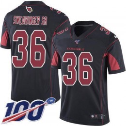 Arizona Cardinals #36 D.J. Swearinger Sr. Black Men's Stitched NFL Limited Rush 100th Season Jersey