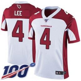Arizona Cardinals #4 Andy Lee White Men's Stitched NFL 100th Season Vapor Limited Jersey