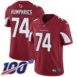 Arizona Cardinals #74 D.J. Humphries Red Team Color Men's Stitched NFL 100th Season Vapor Limited Jersey