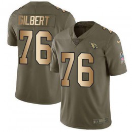 Arizona Cardinals #76 Marcus Gilbert Olive/Gold Men's Stitched NFL Limited 2017 Salute to Service Jersey