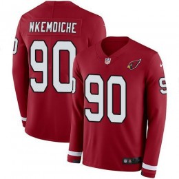 Arizona Cardinals #90 Robert Nkemdiche Red Team Color Men's Stitched NFL Limited Therma Long Sleeve Jersey