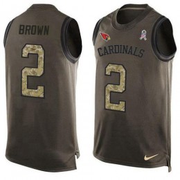 Cardinals #2 Marquise Brown Green Men's Stitched NFL Limited Salute To Service Tank Top Jersey