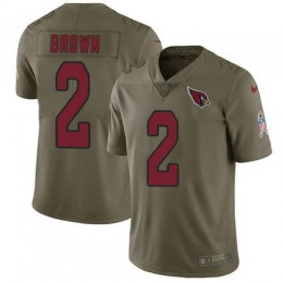 Cardinals #2 Marquise Brown Olive Men's Stitched NFL Limited 2017 Salute To Service Jersey