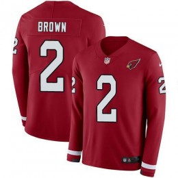 Cardinals #2 Marquise Brown Red Team Color Men's Stitched NFL Limited Therma Long Sleeve Jersey