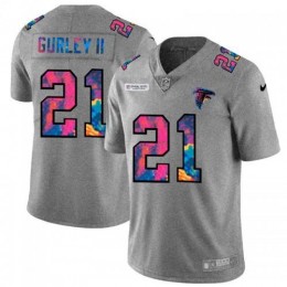 Atlanta Atlanta Falcons #21 Todd Gurley II Men's Multi-Color 2020 NFL Crucial Catch NFL Jersey Greyheather Men's