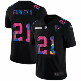 Atlanta Atlanta Falcons #21 Todd Gurley II Men's Multi-Color Black 2020 NFL Crucial Catch Vapor Untouchable Limited Jersey