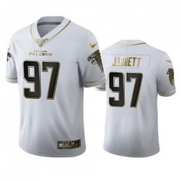 Atlanta Atlanta Falcons #97 Grady Jarrett Men's White Golden Edition Vapor Limited NFL 100 Jersey