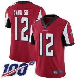 Atlanta Falcons #12 Mohamed Sanu Sr Red Team Color Men's Stitched NFL 100th Season Vapor Limited Jersey