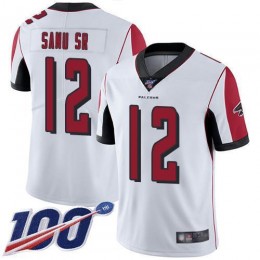 Atlanta Falcons #12 Mohamed Sanu Sr White Men's Stitched NFL 100th Season Vapor Limited Jersey