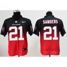 Atlanta Falcons #21 Deion Sanders Black/Red Men's Stitched NFL Elite Fadeaway Fashion Jersey