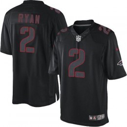 Atlanta Falcons #2 Matt Ryan Black Men's Stitched NFL Impact Limited Jersey