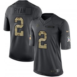 Atlanta Falcons #2 Matt Ryan Black Men's Stitched NFL Limited 2016 Salute To Service Jersey