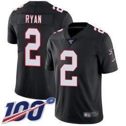 Atlanta Falcons #2 Matt Ryan Black Alternate Men's Stitched NFL 100th Season Vapor Limited Jersey