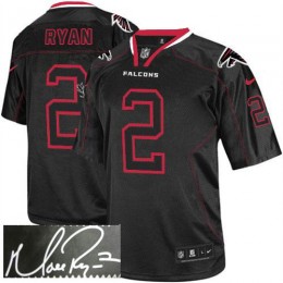 Atlanta Falcons #2 Matt Ryan Lights Out Black Men's Stitched NFL Elite Autographed Jersey