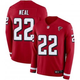 Atlanta Falcons #22 Keanu Neal Red Team Color Men's Stitched NFL Limited Therma Long Sleeve Jersey