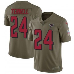 Atlanta Falcons #24 A.J. Terrell Olive Men's Stitched NFL Limited 2017 Salute To Service Jersey