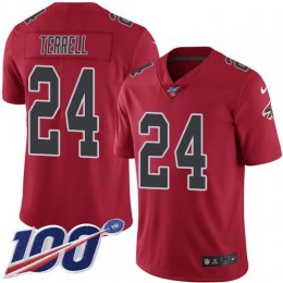 Atlanta Falcons #24 A.J. Terrell Red Men's Stitched NFL Limited Rush 100th Season Jersey