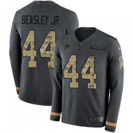 Atlanta Falcons #44 Vic Beasley Jr Anthracite Salute to Service Men's Stitched NFL Limited Therma Long Sleeve Jersey