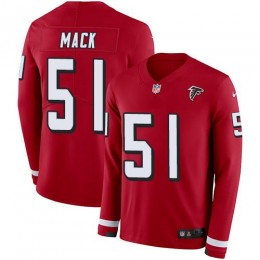 Atlanta Falcons #51 Alex Mack Red Team Color Men's Stitched NFL Limited Therma Long Sleeve Jersey