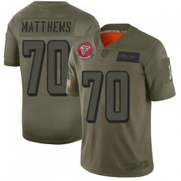 Atlanta Falcons #70 Jake Matthews Camo Men's Stitched NFL Limited 2019 Salute To Service Jersey
