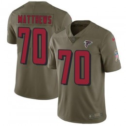 Atlanta Falcons #70 Jake Matthews Olive Men's Stitched NFL Limited 2017 Salute To Service Jersey