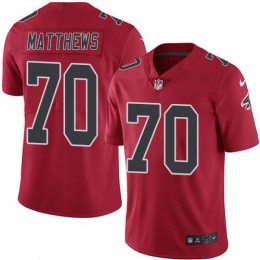 Atlanta Falcons #70 Jake Matthews Red Men's Stitched NFL Limited Rush Jersey