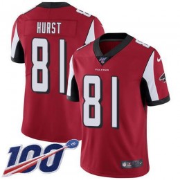 Atlanta Falcons #81 Hayden Hurst Red Team Color Men's Stitched NFL 100th Season Vapor Untouchable Limited Jersey