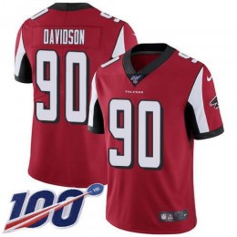 Atlanta Falcons #90 Marlon Davidson Red Team Color Men's Stitched NFL 100th Season Vapor Untouchable Limited Jersey