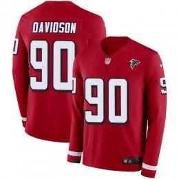 Atlanta Falcons #90 Marlon Davidson Red Team Color Men's Stitched NFL Limited Therma Long Sleeve Jersey