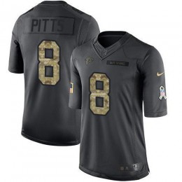 Falcons #8 Kyle Pitts Black Men's Stitched NFL Limited 2016 Salute To Service Jersey
