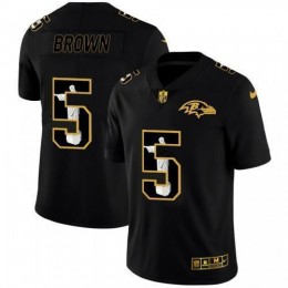 Baltimore Baltimore Ravens #5 Marquise Brown Carbon Black Vapor Cristo Redentor Limited NFL Jersey