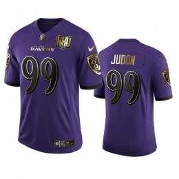 Baltimore Baltimore Ravens #99 Matthew Judon Men's Purple Team 25th Season Golden Limited NFL Jersey