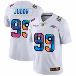 Baltimore Baltimore Ravens #99 Matthew Judon Men's White Multi-Color 2020 NFL Crucial Catch Limited NFL Jersey