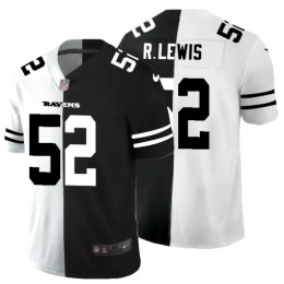 Baltimore Ravens #52 Ray Lewis Men's Black V White Peace Split Vapor Untouchable Limited NFL Jersey