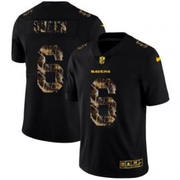 Baltimore Ravens #6 Patrick Queen Men's Black Flocked Lightning Vapor Limited NFL Jersey