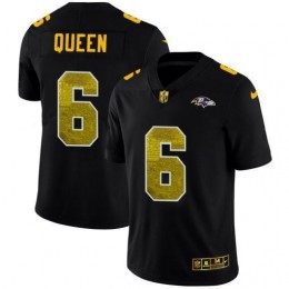 Baltimore Ravens #6 Patrick Queen Men's Black Golden Sequin Vapor Limited NFL Jersey
