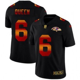 Baltimore Ravens #6 Patrick Queen Men's Black Red Orange Stripe Vapor Limited NFL Jersey