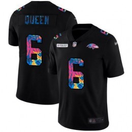 Baltimore Ravens #6 Patrick Queen Men's Multi-Color Black 2020 NFL Crucial Catch Vapor Untouchable Limited Jersey