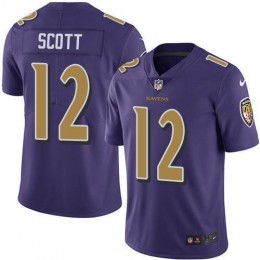 Baltimore Ravens #12 Jaleel Scott Purple Men's Stitched NFL Limited Rush Jersey