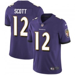 Baltimore Ravens #12 Jaleel Scott Purple Team Color Men's Stitched NFL Vapor Untouchable Limited Jersey
