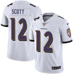 Baltimore Ravens #12 Jaleel Scott White Men's Stitched NFL Vapor Untouchable Limited Jersey