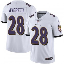 Baltimore Ravens #28 Anthony Averett White Men's Stitched NFL Vapor Untouchable Limited Jersey