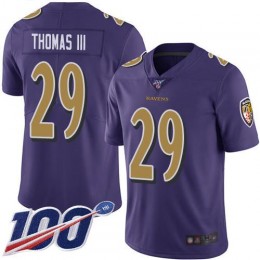 Baltimore Ravens #29 Earl Thomas III Purple Men's Stitched NFL Limited Rush 100th Season Jersey